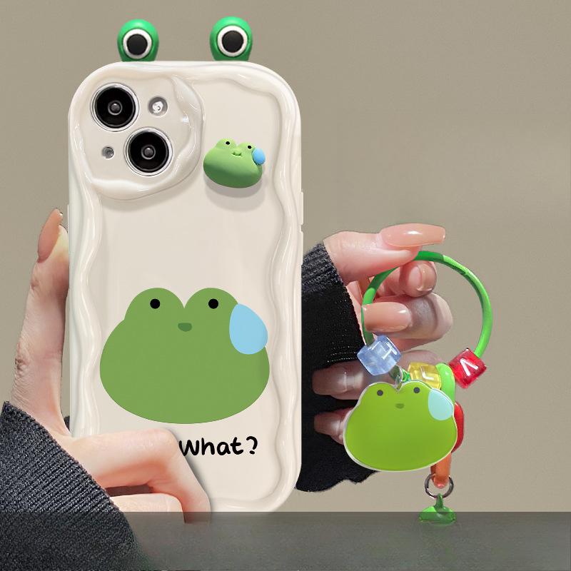 Applicable To Apple 14 Promax Mobile Phone Case IPhone 15 Cute Funny Three-dimensional Frog Doll 13 Silicone Soft Shell