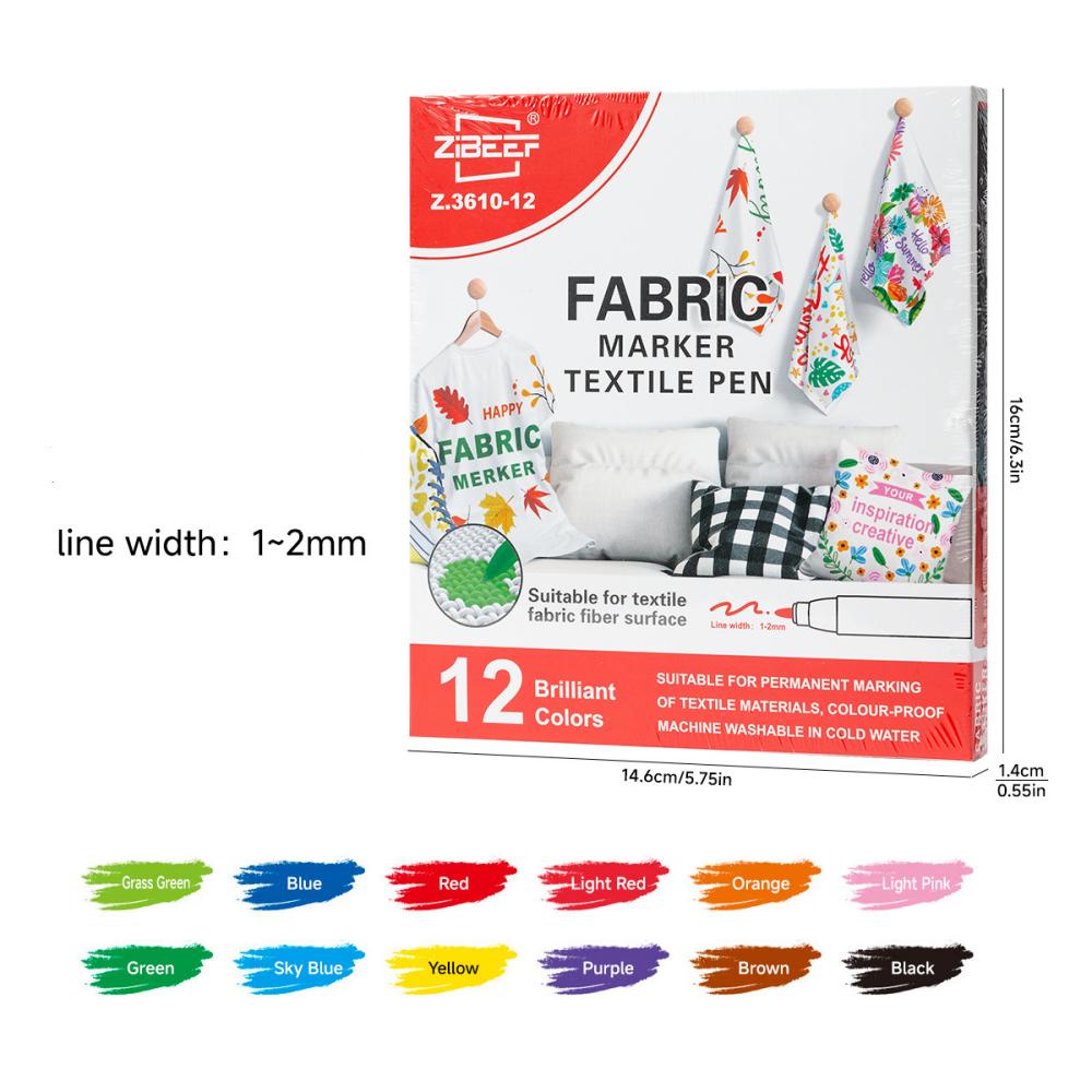 Waterproof Fabric Painting Marker Pen Artist Costume Design Canvas Shoes Clothes Graffiti DIY Textile Paintbrush Art Supplies