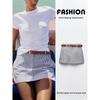 Za2024 Summer New Product Women's Clothes Fashion All-Matching with Belt Casual Stripes Short Pantskirt 1478223 104