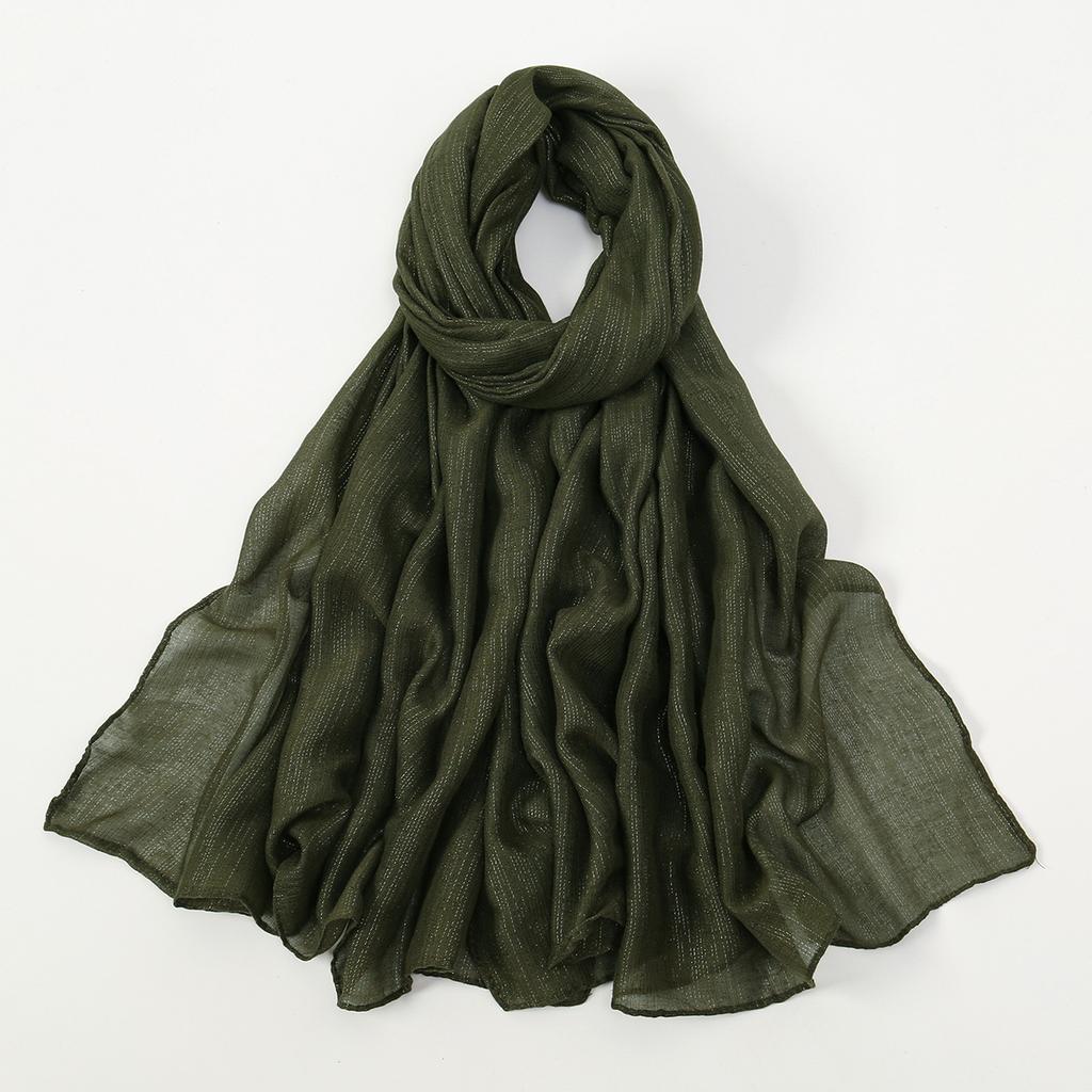 Big Size Pleated Shimmer Cotton Hijab Scarf For Women Muslim Long Shawls Solid Headscarf Wraps Islamic Headband Turban 180*90cm