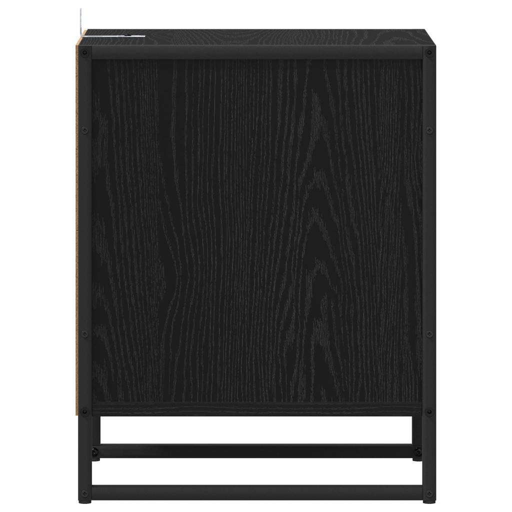 Nightstand Black Oak Effect 39.5 x 30 x 50 cm Engineered Wood