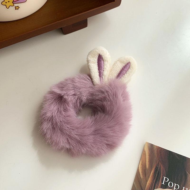 Плюшевая повязка на голову с ушками кролика – мягкий аксессуар для волос в лесном стиле на осень и зиму