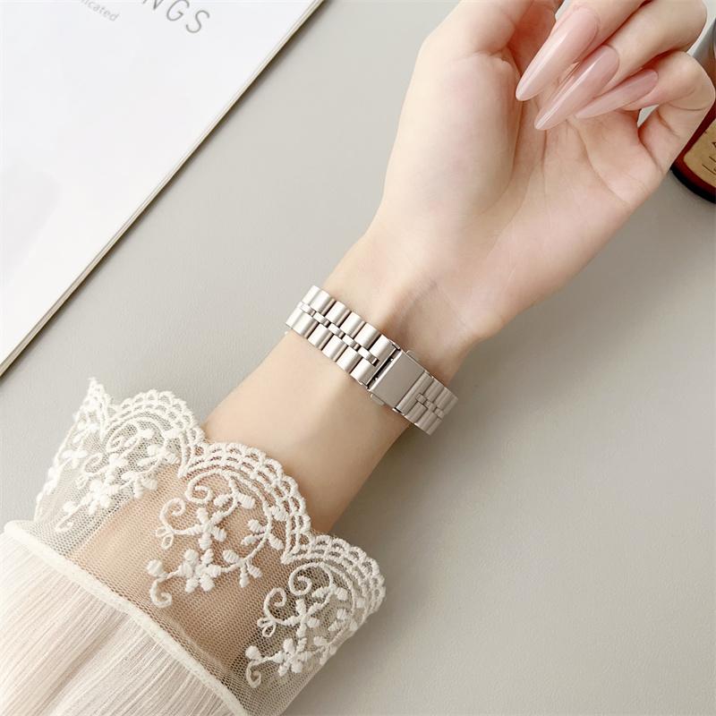 18mm Women Stainless Steel Strap For Huawei GT4 41mm Smart Metal Bracelet For Samsung Galaxy Watch 4/5/6 40mm 44mm Replacement