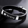 2Pcs/Set Crown Her King His Queen Trendy Sport Silicone Couple Bracelet Bangle Lover Bracelets Gift