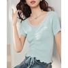 IEF French Style Women's Short Knitted Top