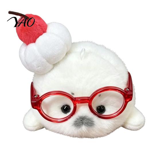 Decorative Room Pendant Cute Baby Seal Plush Keychain, Soft Fluffy White Mini Bag Animal Charm, Stuffed Ocean Key Ring Accessory for Backpack