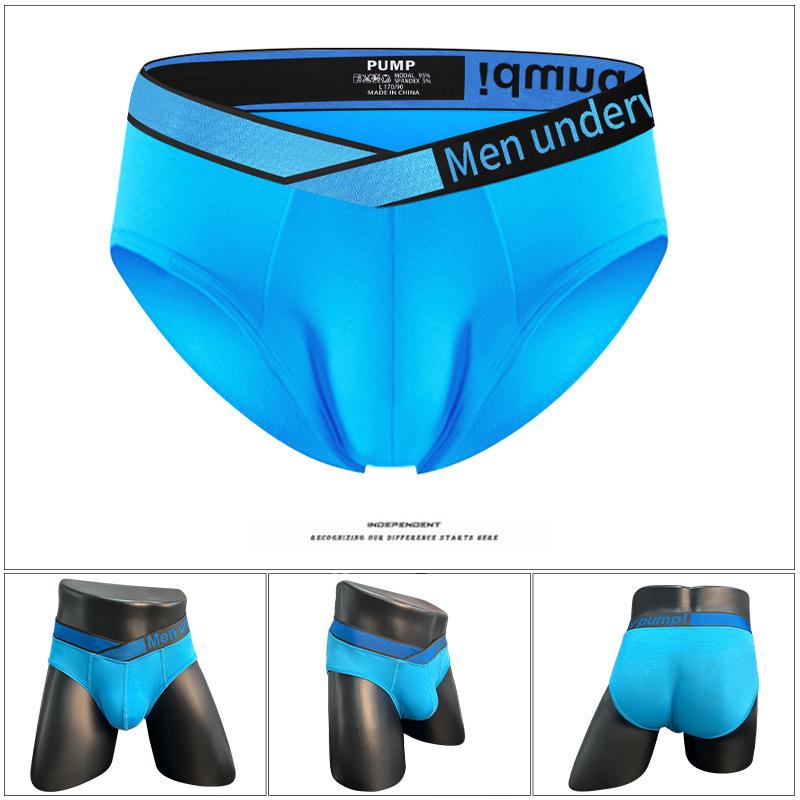 Men's Low-Rise Laser Gradient Briefs - Breathable Modal with U-Convex Pouch and Hip-Lifting Design