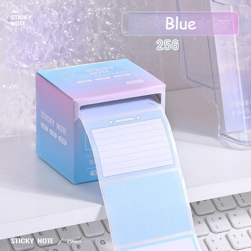 New Gradient Color Boxed Sticky Notes Students with Full Adhesive Index Label Stickers Memo Pad 256 Pieces