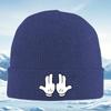 White gloved handsfingers raised up Unisex Women Unisex Knitted Hat Beanie Pullover Cap Winter Thermal Warm Christmas Outdoor Cycl