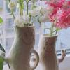 Aesthetic Smiley Face Ceramic Vase, Cute Creative Home Decor Flower Vase for Living Room & Tabletop Decoration