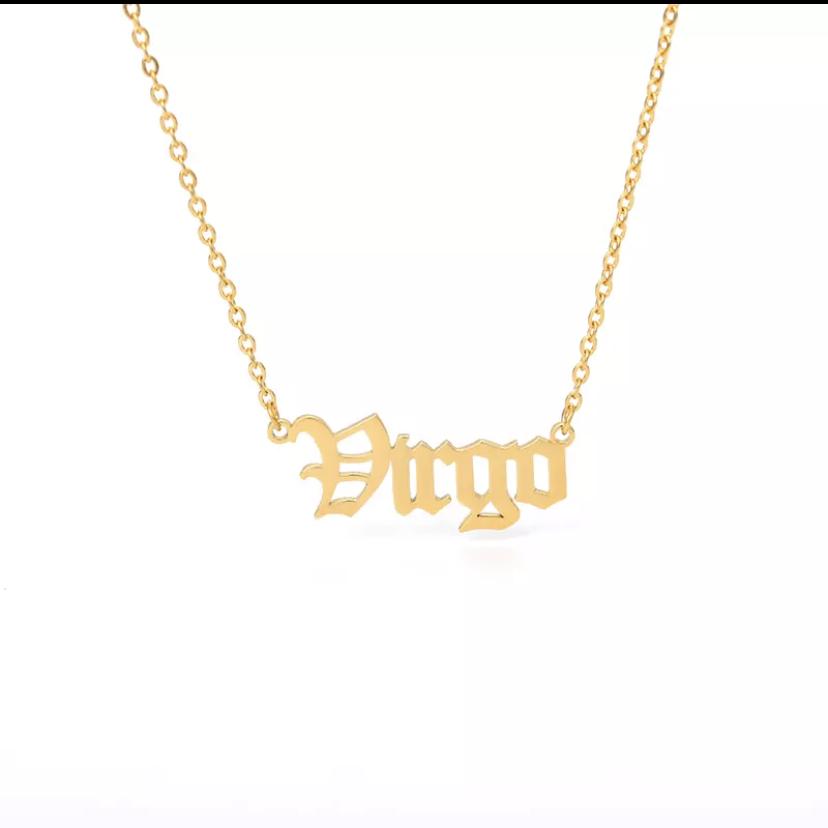 Custom 12 Astrology Horoscope Star Jewelry 18K Gold Plated Stainless Steel Zodiac Sign Pendant Necklaces