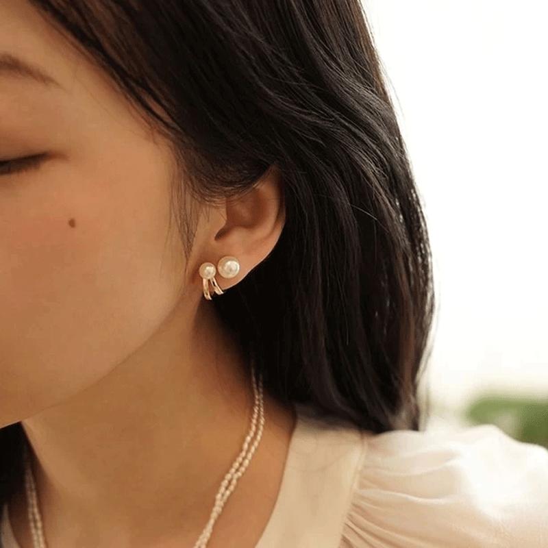Новые простые темпераментные круглые жемчужные серьги, модные маленькие универсальные серьги, женские украшения