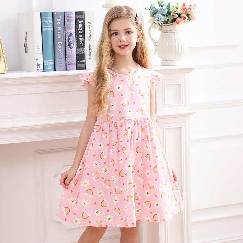 Children's Cotton Fashion Floral Princess Dress Summer Girls Sweet Dress