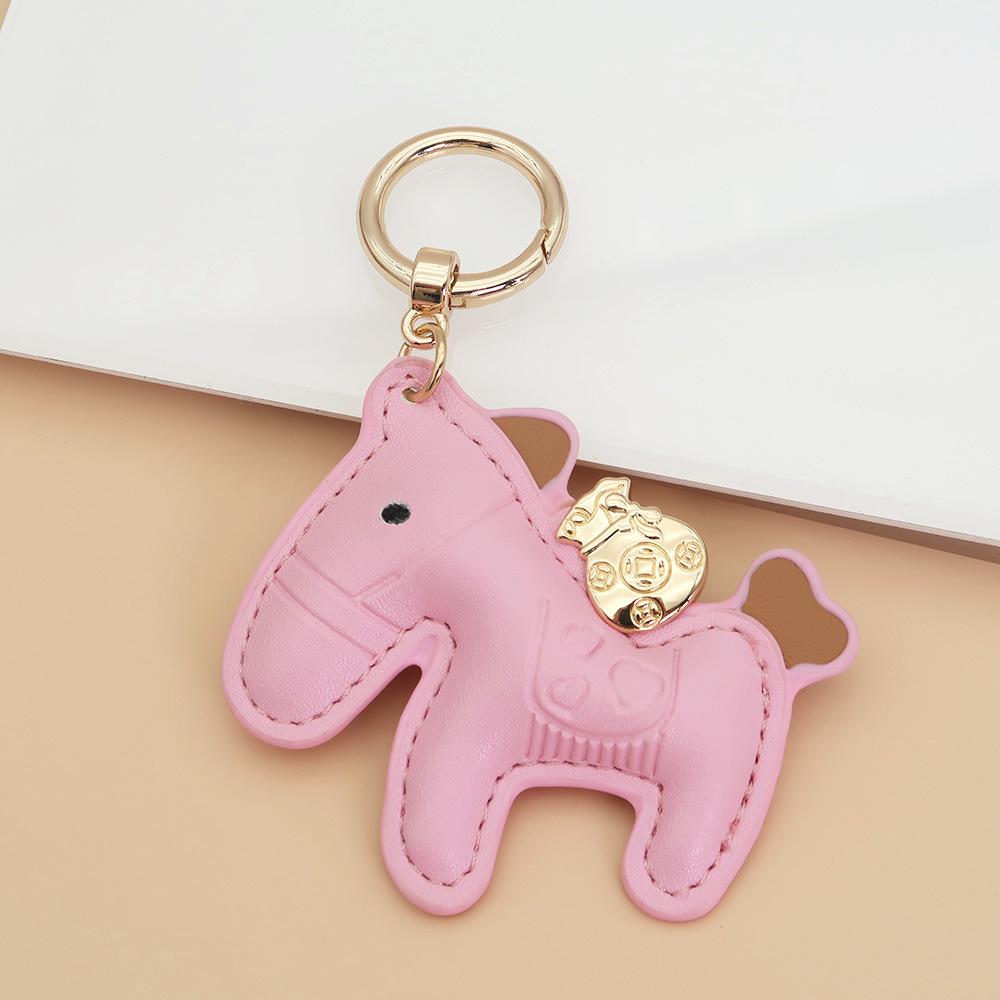 Women's Bag Charm Decoration Bag Pendant Cartoon Rocking Wooden Horse Women's Leather Bag Charm Key Chain Cute Bag Accessories Gifts