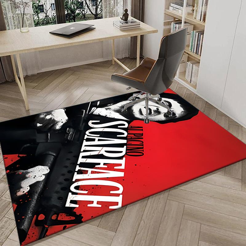 Scarface: Urban Art Carpet, Chair Rug,Rug for Office Bedroom living rooms, Doormat decor Fan Gift Christmas Gift