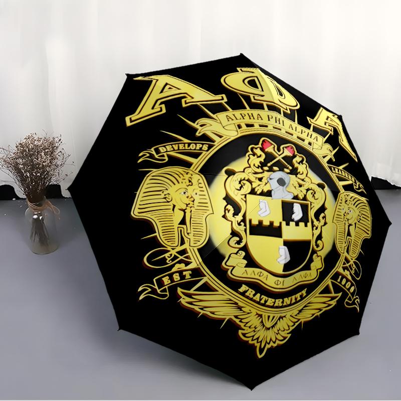Складной зонт с принтом логотипа Alpha Phi Alpha, для улицы, отдыха и путешествий, прочная ткань зонта, подарок на день рождения и праздник