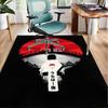 Anime Red Clouds On Black Background Office Rug Chair Mat, Game Carpet, Suitable for Front Door, Bedroom, Living Room, Desk, Holiday Gift