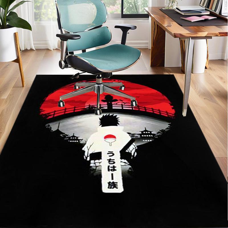 Anime Red Clouds On Black Background Office Rug Chair Mat, Game Carpet, Suitable for Front Door, Bedroom, Living Room, Desk, Holiday Gift
