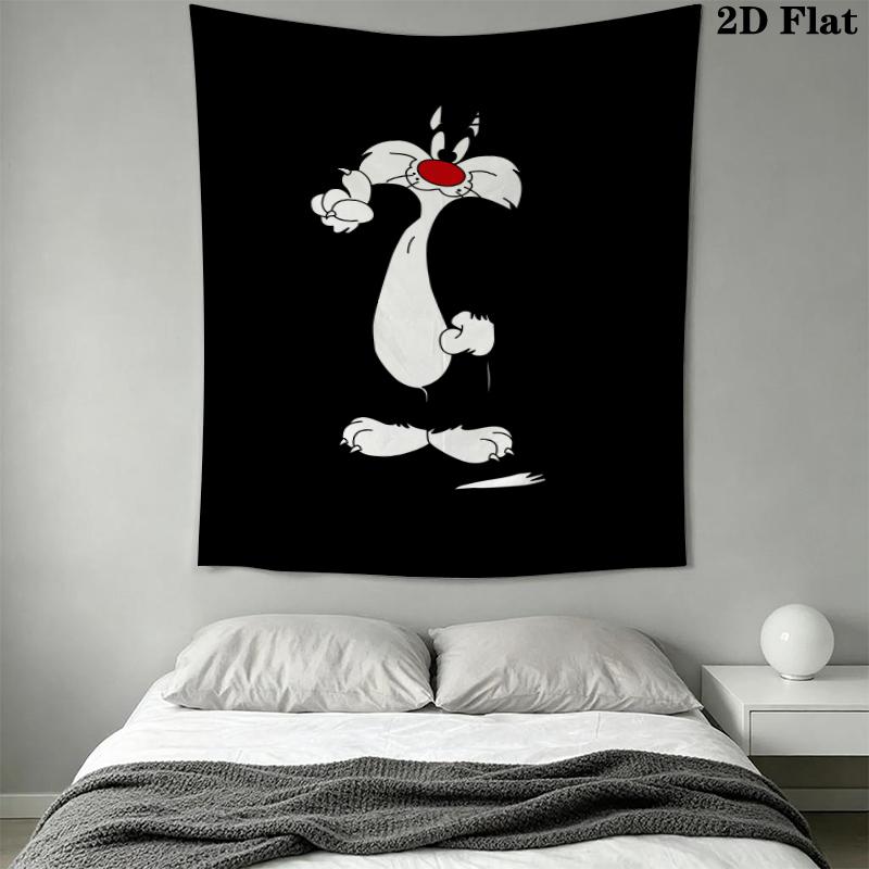 Sylvester the Cat Wall Tapestry Aesthetic Wall Hanging Printed Fabric Blanket Decorative Tapestries for Bedroom Living Room Home Decor