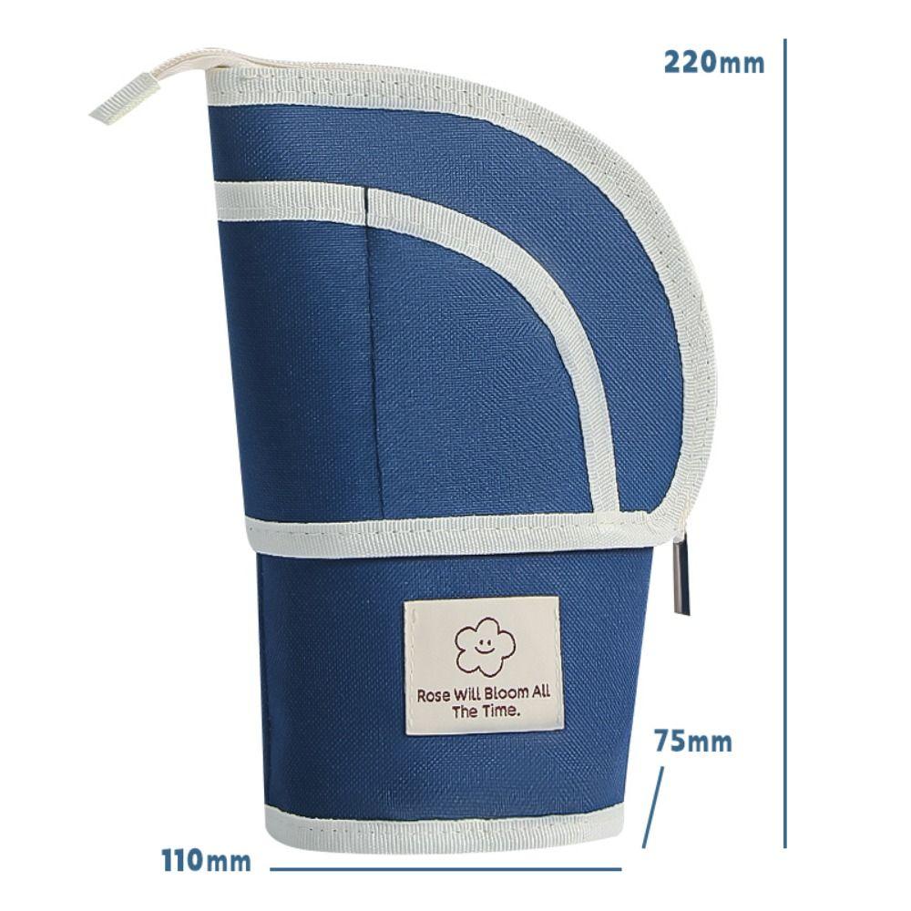 Portable Retractable Pen Bag 2-in-1 Standing Pen Holder Minimalist Pencil Case School Office