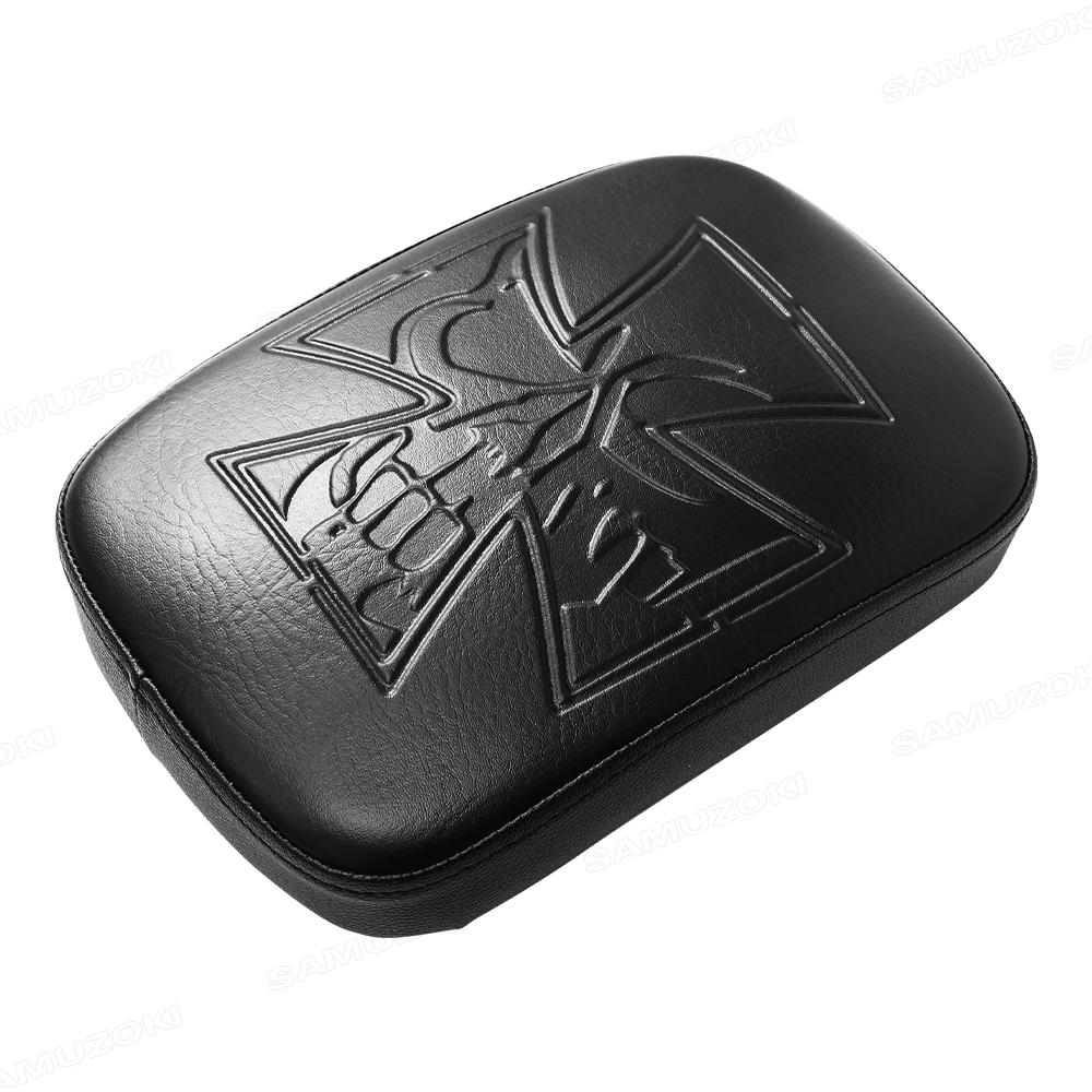 Black Rear Passenger Cushion 8 Suction Cups Pillion Pad Seat For Harley Dyna Sportster Softail Touring XL 883 1200