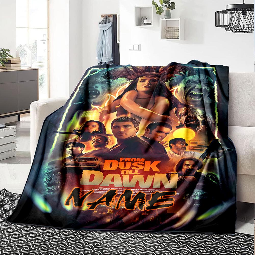 From Dusk Till Dawn The Ultimate Horror Adventure Gift Personalized Blanket Customize Your Name Ultrasoft Versatile For Sofa Couch Office Bed Picnics