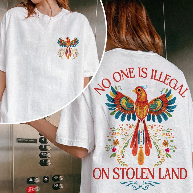 No One Is Illegal On Stolen Land Shirt Social Justice Shirt HuUnisex Rights Shirt Protest Shirt Abolish Ice Protest Shirt