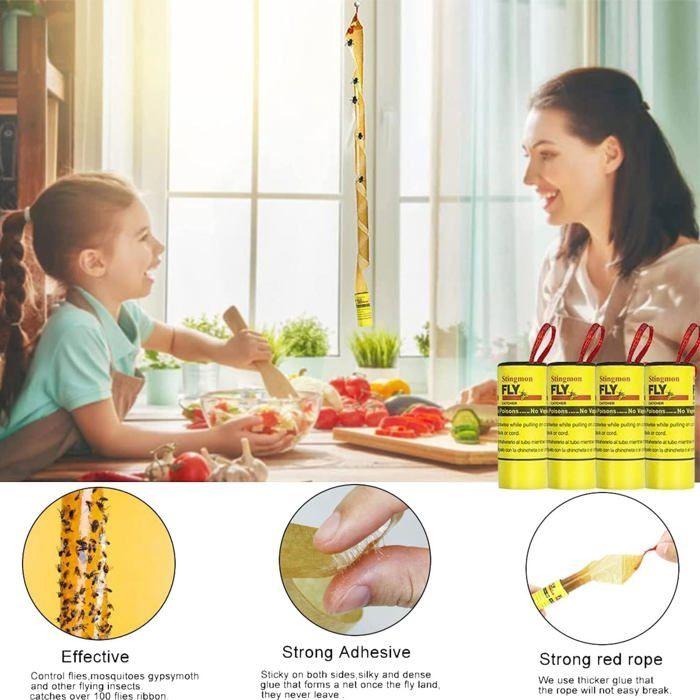Набор из 16 рулонов липкой ленты для ловли мух, клейкие полоски, ловушки для мух, клейкие рулоны, ловушки для мух, для использования в помещении[J578]