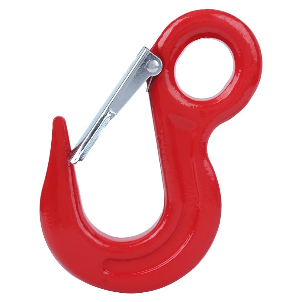 5000kg Load Capacity Alloy Steel Crane Hook Red Safety Latch Hook Ship Construction