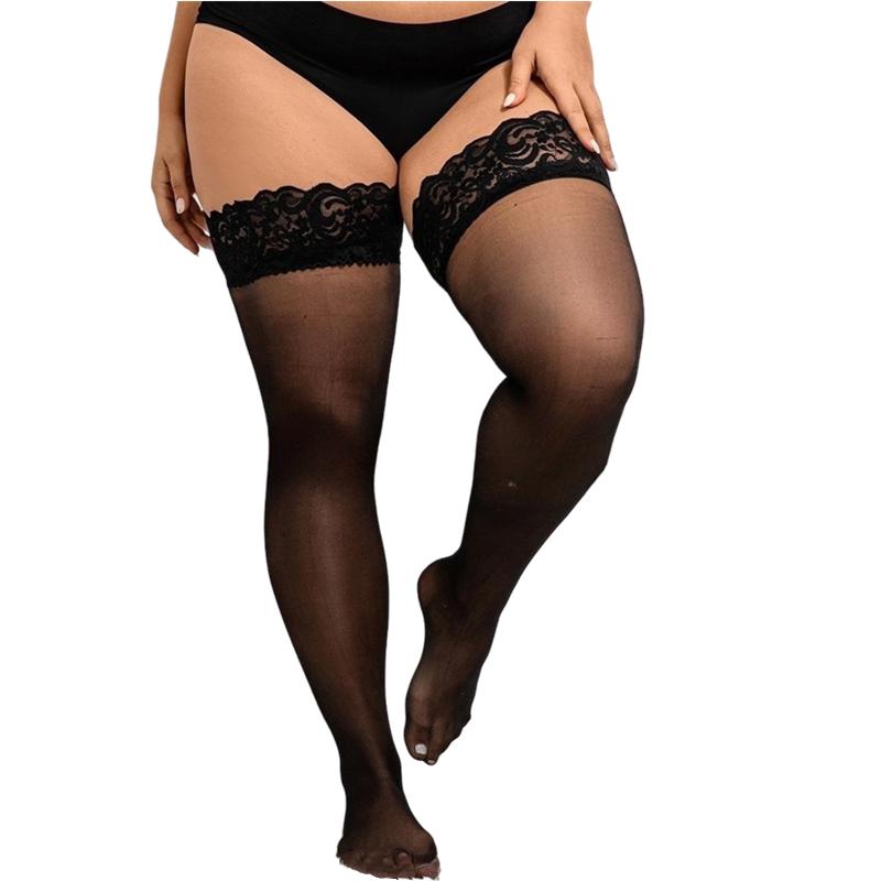 Women Fat Pantyhose XXXL Lace Stockings Plus Size Fat Thigh High Lace Stockings