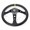 6 болтов 350 мм универсальный глубокий диск гоночный руль для дрифта руль из искусственной кожи глубокий диск для дрифта черный + желтый