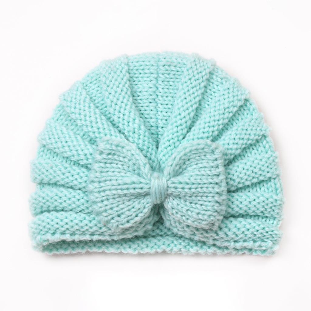 2022 Autumn/Winter Baby Bow Wool Hat - European & American Style, Knitted Warm Fetal Cap for Children
