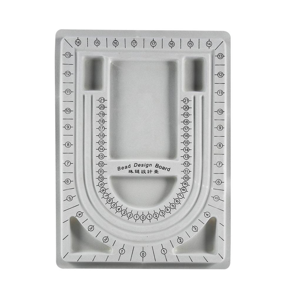 Gray Resin Bead Board 32x24CM Measurement Scale Design Tray Bead Stringing Tool Practical Tool Bead Design Board DIY Craft
