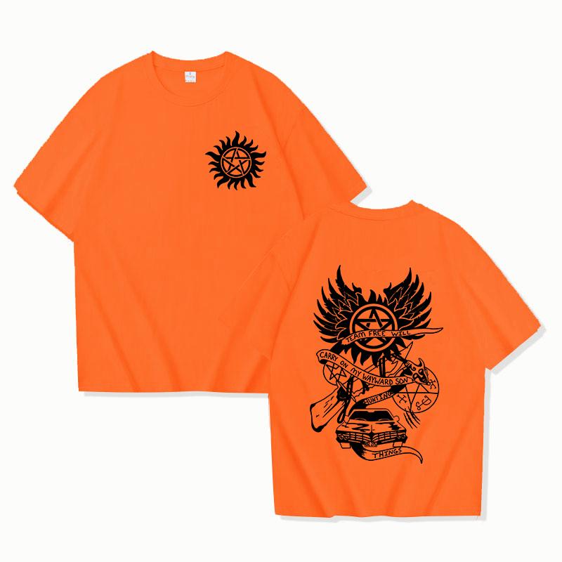 New Fuuny Supernatural Printed Unisex Men's and Women's Fashion Short Sleeve Personality Casual Summer Tops Tees