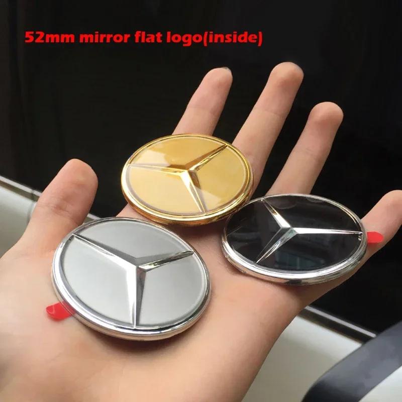 52mm 57mm Solid 3D & Flat Star Cap Cover Badge Nickle Car Emblem for Mercedes Benz Steering Wheel Center Logo Black Silver Gold QO1