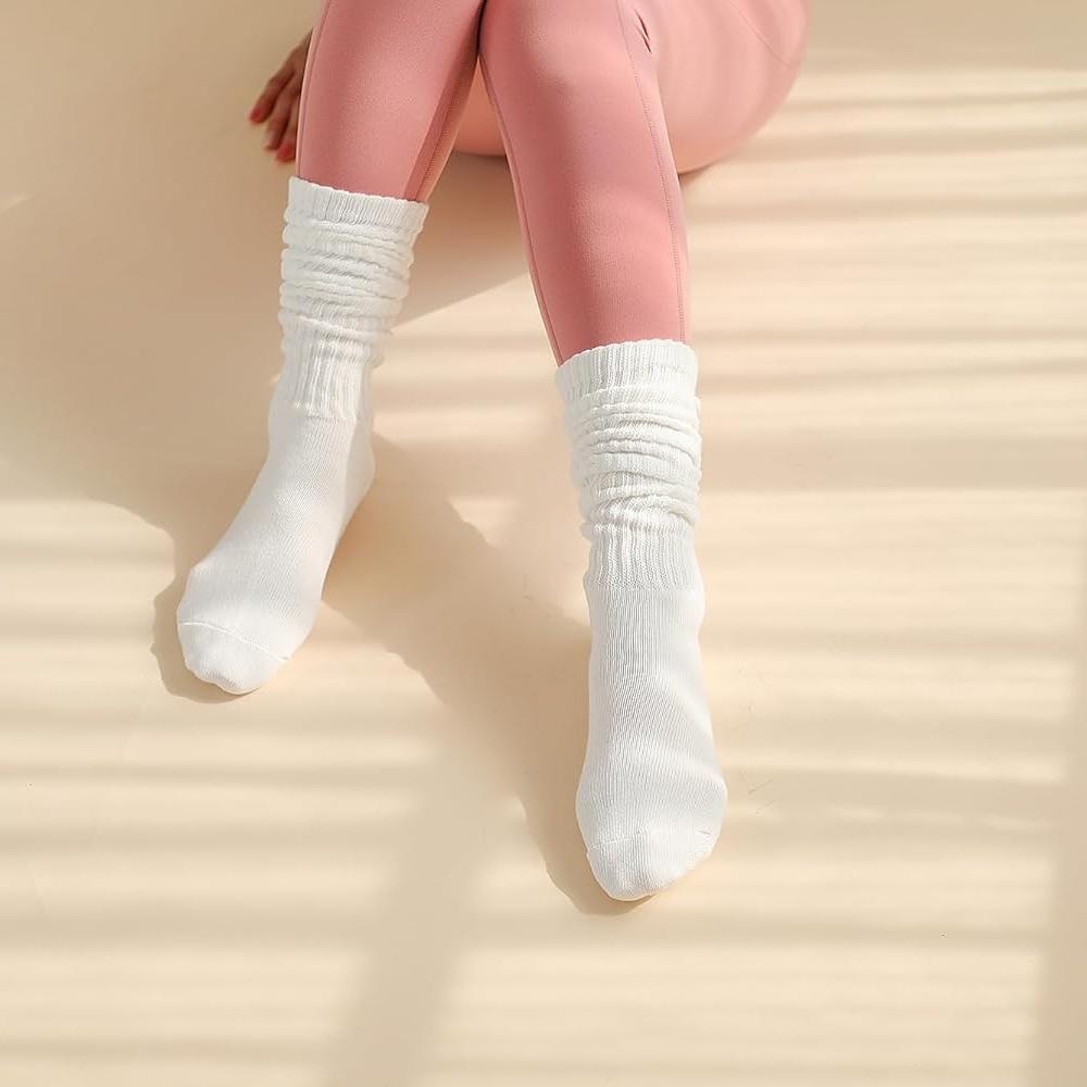 6 пар женских носков, носки-гольфы, носки средней длины, носки с отворотами, разноцветные, удобные носки