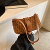 Fashion Leopard Women Bags Winter Versatile PU Leather Crossbody Bag Lady Daily Work Shoulder Armpit Bags