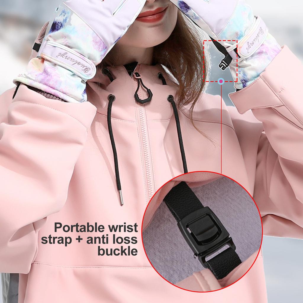Ski Gloves Autumn and Winter Warm Cycling Gloves Girls Outdoor Windproof Waterproof Touch Screen