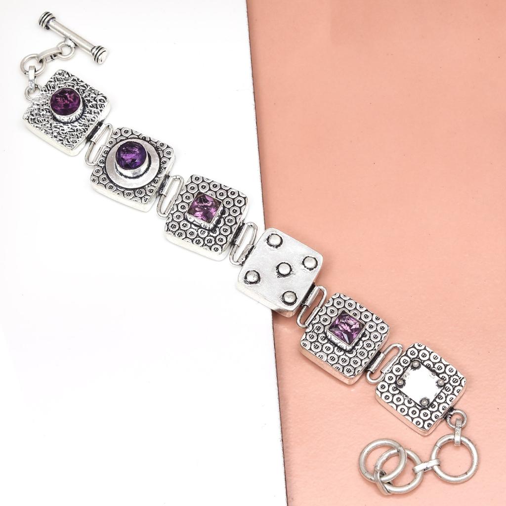 Браслет из дымчатого серебристого стерлингового топаза с драгоценным камнем, ручной работы, манжета 7-8"