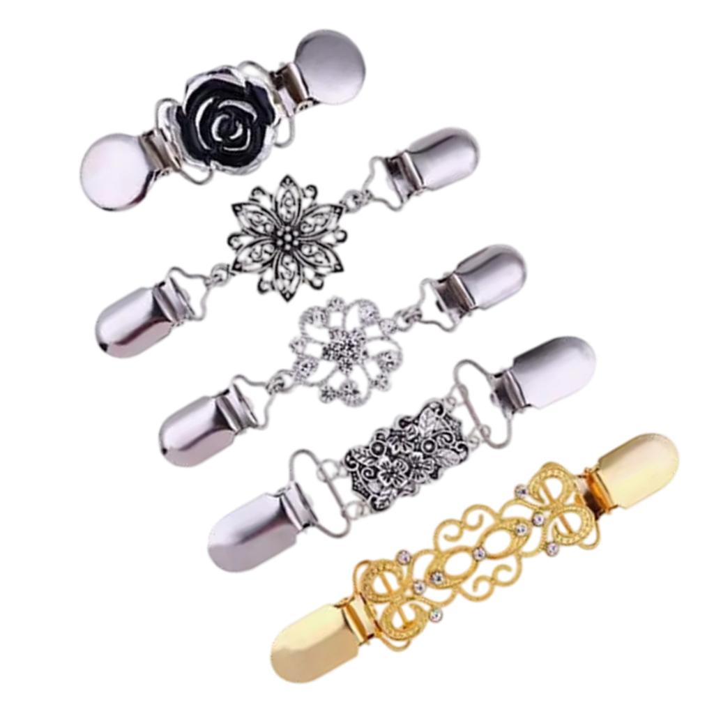 Женский кардиган Зажим Винтажный свитер Зажим для шарфа Воротник Металлический зажим Свитер Шаль Зажим на застежках Кардиган Английская булавка