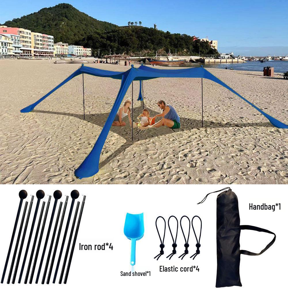 Приморский Портативный Кемпинговый Навес Тент Солнцезащитный для Отдыха на Открытом Воздухе, Пляжа и Рыбалки