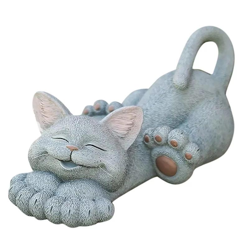 Причудливая скульптура кошки, садовое искусство, статуэтка, украшение для дома и улицы, декор