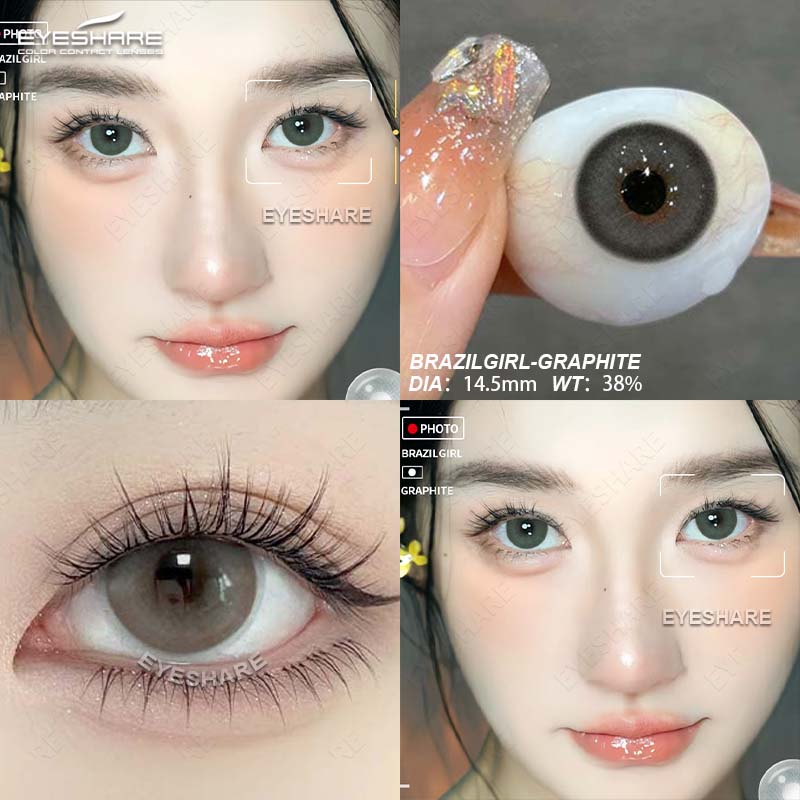 Eyeshare Цветные контактные линзы Янтарные линзы для очков Синие контактные линзы Изумрудно-зеленые линзы Кварцево-серые контактные линзы Фиолетовые линзы 1 пара