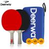 Deerway White Ping Pong Paddle Set with Case + 3 Balls