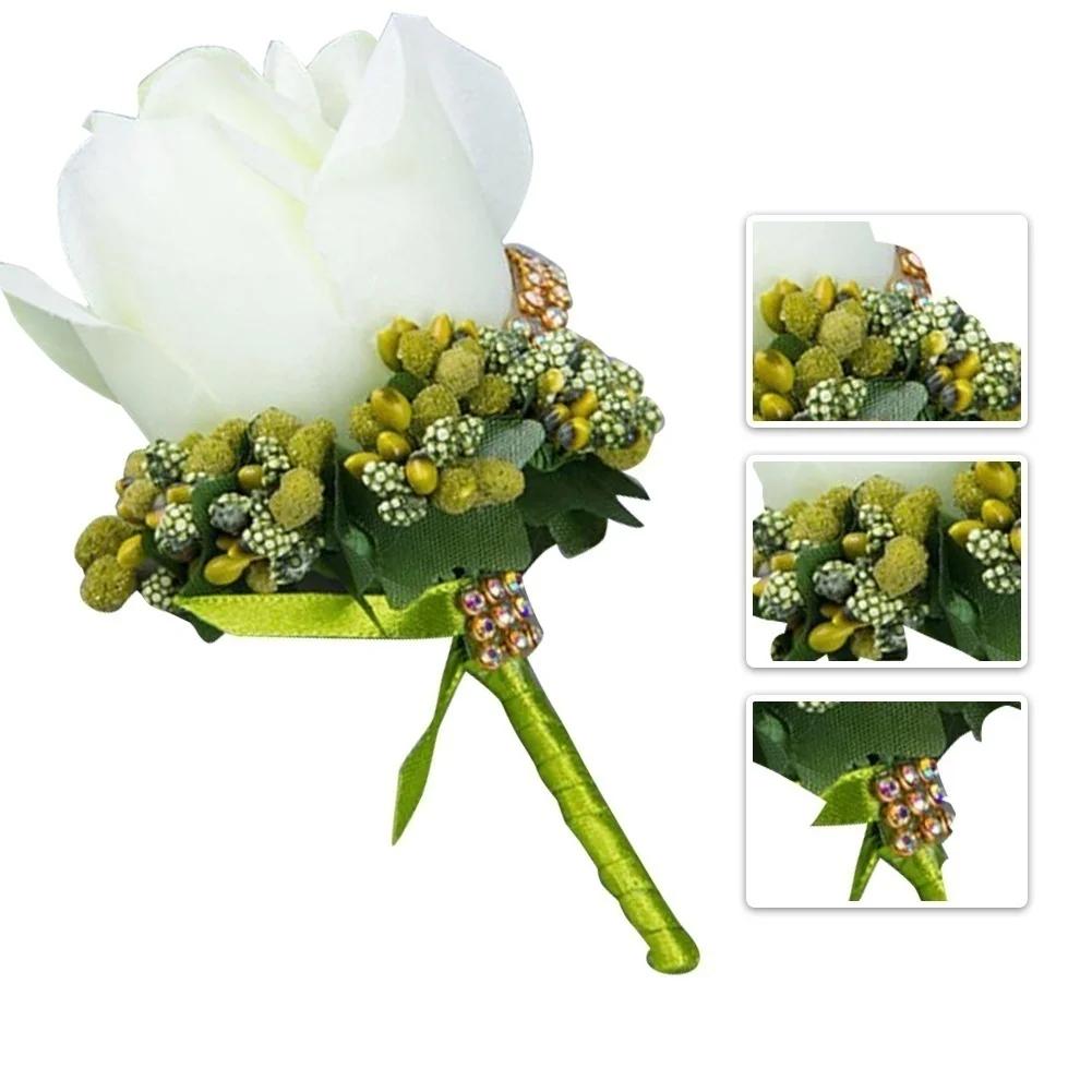 Жених мужской корсаж имитация шелковая роза булавка брошь свадебный костюм цветочные аксессуары