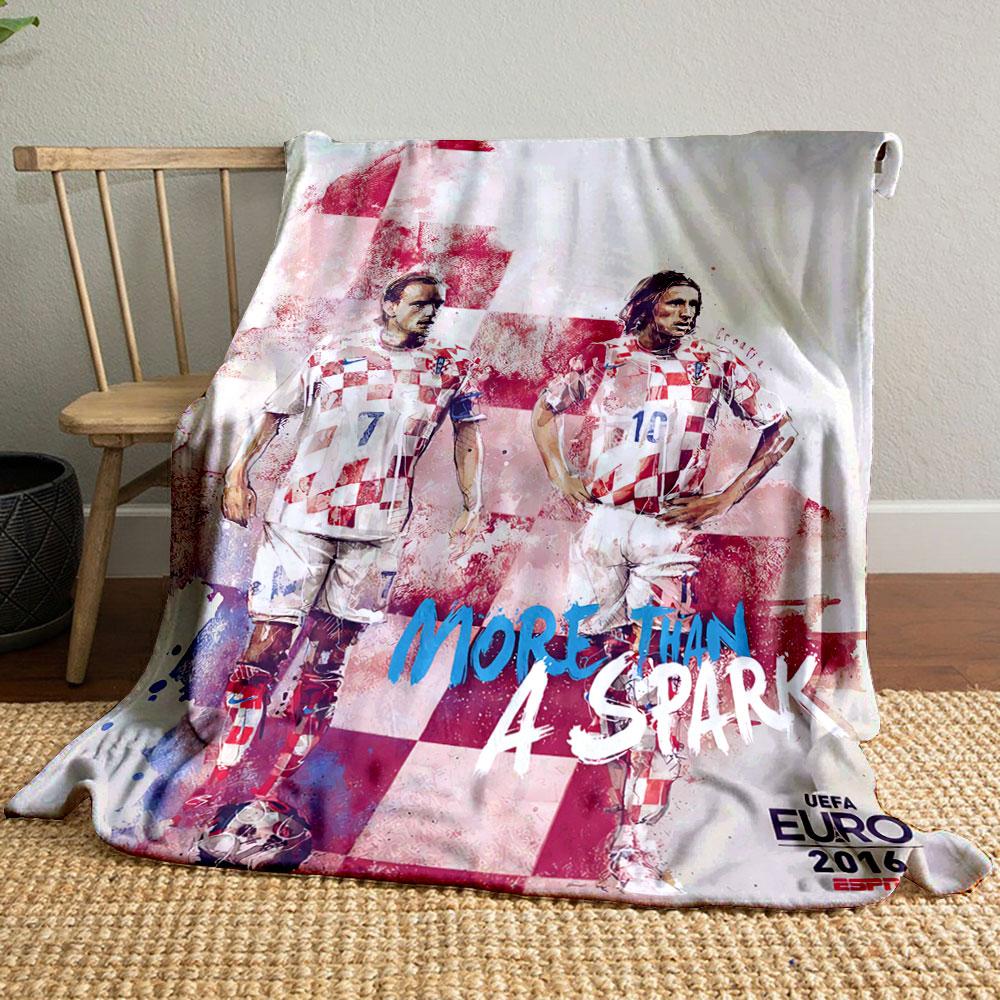 Classic Croatia National Football Euro Art Red Warm Blanket, Perfect Throw for Living Room and Bedroom, Silky Soft Blanket for Restful Sleep