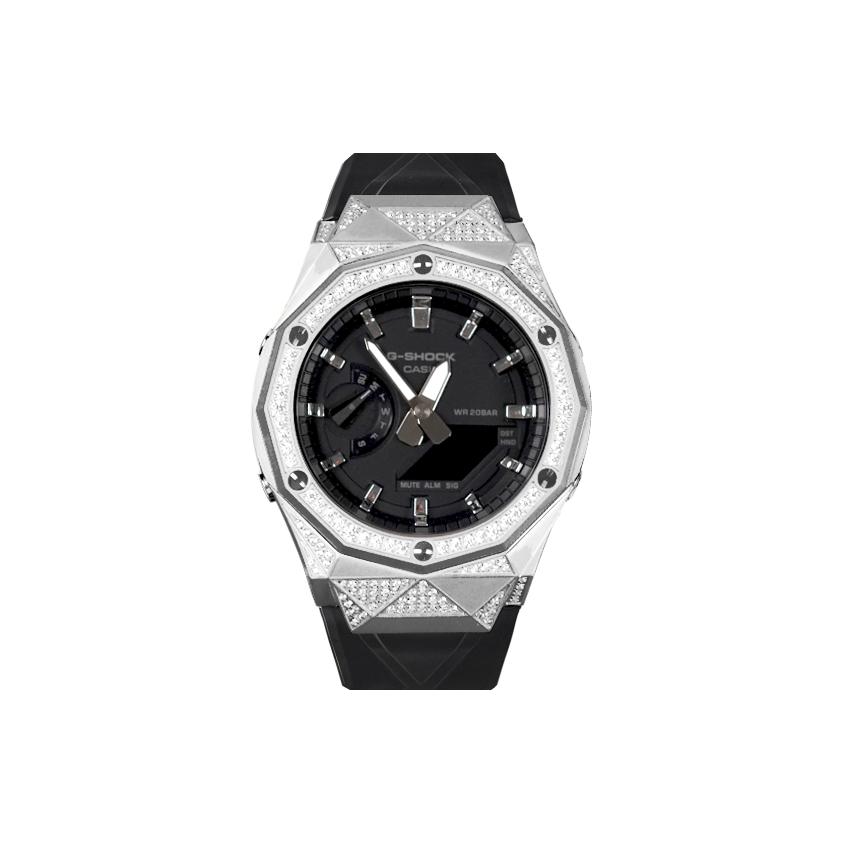Casio Унисекс Жидкокристаллические, Аналогово-цифровые Двойной дисплей Серия 48,5 мм Черные часы GA-2100-1A1(Watch8--)