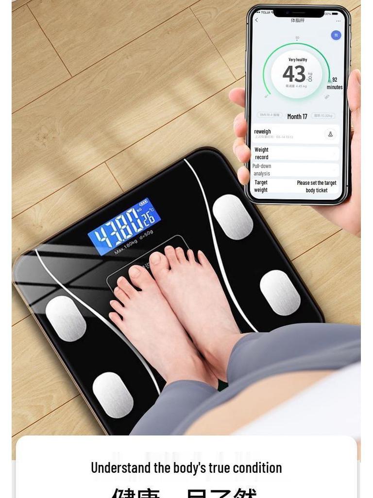 Smart Bluetooth Body Fat & Weight Scale for Health and Fitness