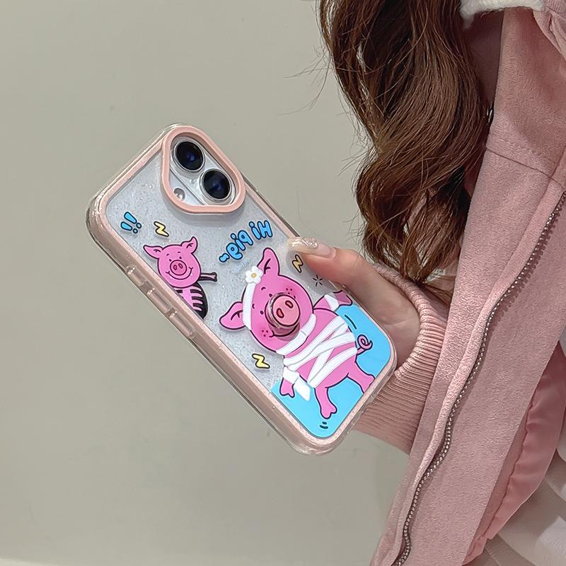 Забавный 3D милый розовый чехол для телефона с изображением свиньи для iPhone 13 14 15 16 Pro Max Plus креативный мультяшный чехол для iPhone16 16Pro