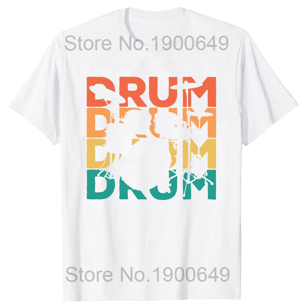 I Destroy Silence Drumming Vintage Drummer Drumset Drum Set TShirt Harajuku Cotton Casual Tees Cute Youth Tshirts Funny